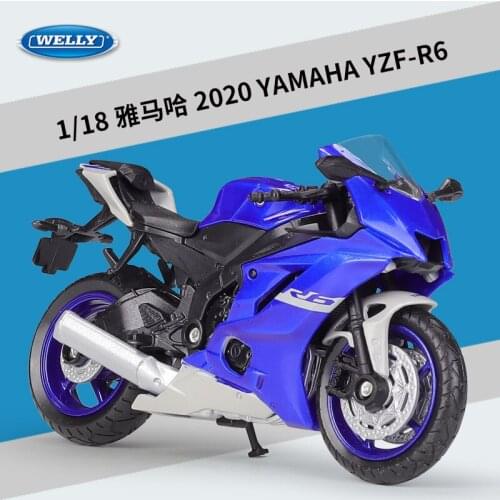 WELLY 1:18 2020 YAMAHA YZF-R6 Diecast Motorcycle Metal Vehicle Legion Toys Model Car For Children Gift Collection Free Shipping