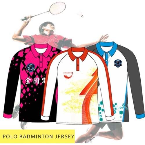 Fashion customized polo badminton jersey Polo shirt for men women long sleeve sportswear