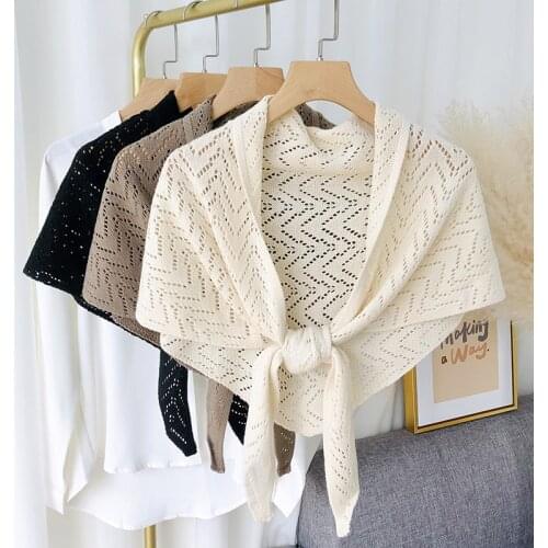 Fashion Lace Knitted Crochet Hollow Fake Collar for Women Small Shawl Wrap Flase Collar Decor Female Shirt Detachable Collar