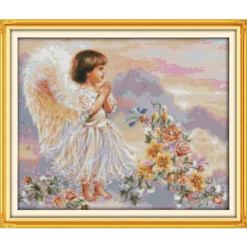 The pray angel cross stitch kit people 18ct 14ct 11ct count print canvas stitches embroidery DIY handmade needlework