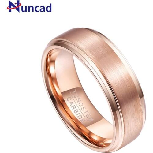 Nuncad T075R Mans Band Comfort Fit 7-12 Wedding Rings gold tungsten steel ring gift for husband free shipping