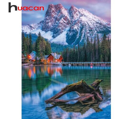 Huacan 5d Diamond Painting New Arrivals Mountain Lake Diamond Embroidery Mosaic Landscape Full Square/Round DIY Modular Pictures