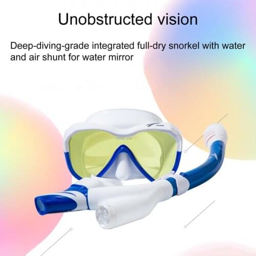 Diving Goggles Set Safe Diving Accessories Non-slip Buckle Snorkeling Kit Anti Fog Goggles with Snorkel Glasses Tube Adjustable