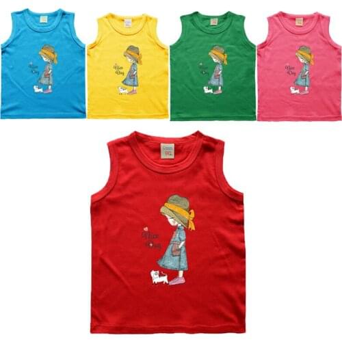 New 2021 Clothing Kids Baby Boys Girls Infant Vests T-shirts Children Toddler Summer Vest Tops Clothes Cotton Tees Cartoon Shirt