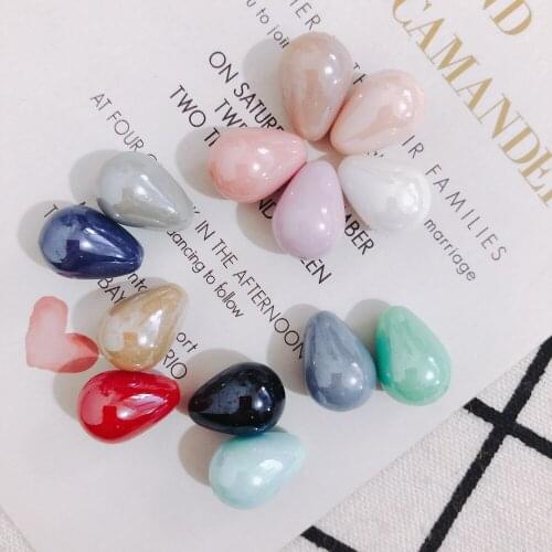 New Ab Colors Acrylic Pearl Water Drop Beads 130pcs Beading Material Plastic DIY Necklace Earring Ornament Accessories 15*12mm