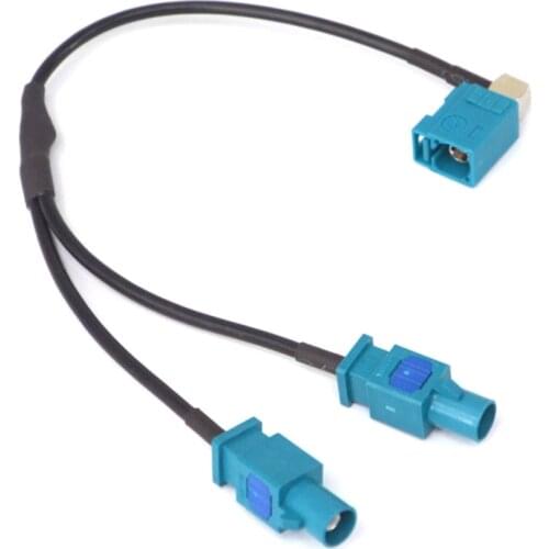 Fakra Z female right angle to Two Dual FAKRA Z male Conversion Radio Fakra Extension Cable Antenna Adapter for VW