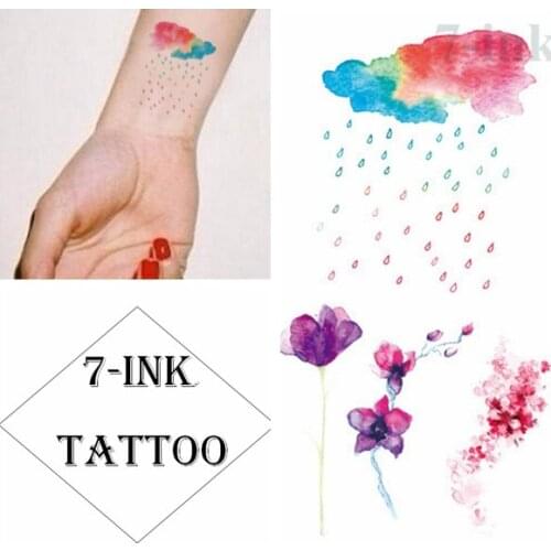 Water Transfer fake tattoo color Clouds flower tatoo Waterproof Temporary Tattoo flash tatto for woman gril 10.5*6cm