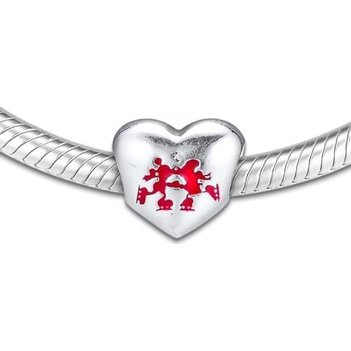 Fits for Pandora Bracelets Hearts Charms 100% 925 Sterling Silver Jewelry Free Shipping