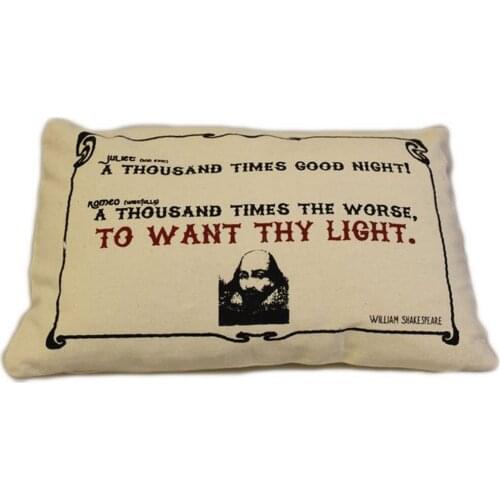 Pillows literary-pillow case in jute wash/Cotton pillow case WANT THY LIGHT - Size 38x25cm