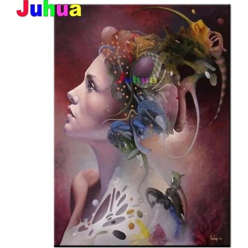 Full round square Diy 5d Diamond Painting Diamond Embroidery Beauty Art women portrait mosaic diamond picture of rhinestones