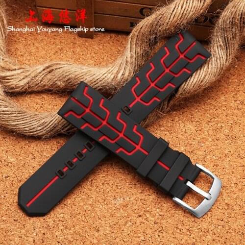 Rubber watchband for F1 mens Manchester United straps Huawei 2 Pro smart Porsche GT straps watch strap 22mm waterproof