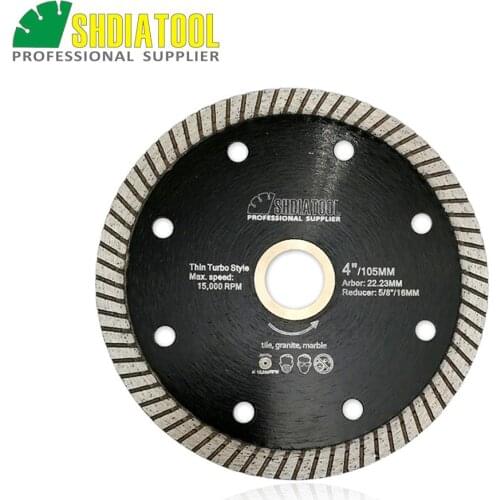 SHDIATOOL 10pcs 4"/105mm Super-Thin Diamond Turbo Blades Cutting Disc Diamond Hot Pressed Superthin SawBlade Diamond Wheel