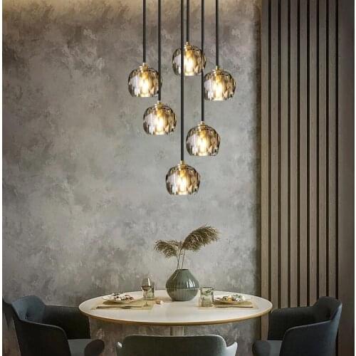 Modern Led Pendant Lamp Designer Crystal Ball Hanging Lamp For Living Room Bedroom Bedside Lamp Nordic Decor Home Pendant Lights