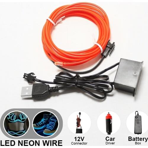 LED Neon Sign Wire Under Car FlexibleSoft Tube Lights Neon LED Strip Sign El Christmas Anime/Body Woman/Rooms Rope Decor Light