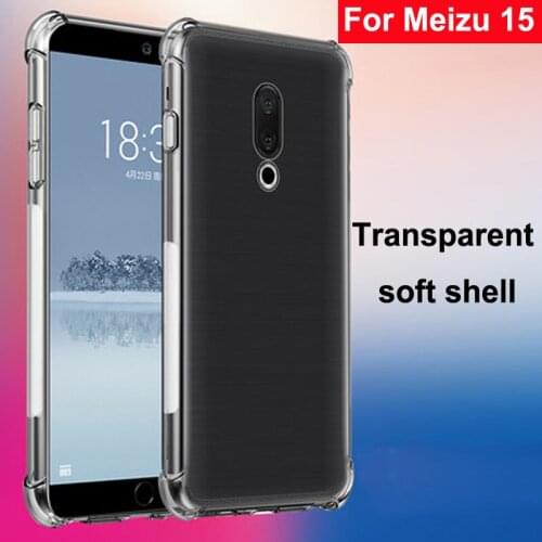 Ultra thin Clear Transparent TPU Silicone Case Capa For Mei zu 15 Protect Rubber Phone Cases 5.46'' ForMe izu 15 Cover shell