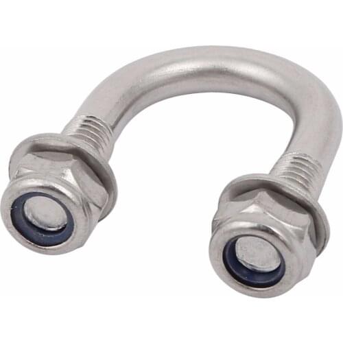 UXCELL Hot Sale 4pcs M6 Thread 16mm 20mm 38mm Pipe Outer Dia 304 Stainless Steel Square U Bolt w Hex Nut Washer