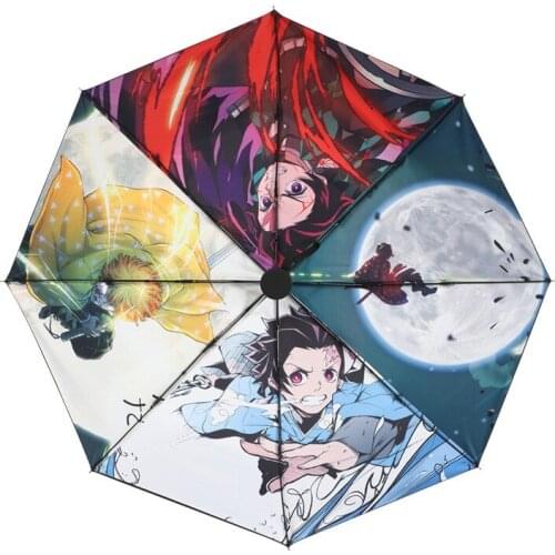 Japan Anime Demon Slayer Agatsuma Zenitsu Hashibira Inosuke Umbrella Kamado Tanjirou Sunscreen sun umbrella Model toys Gift
