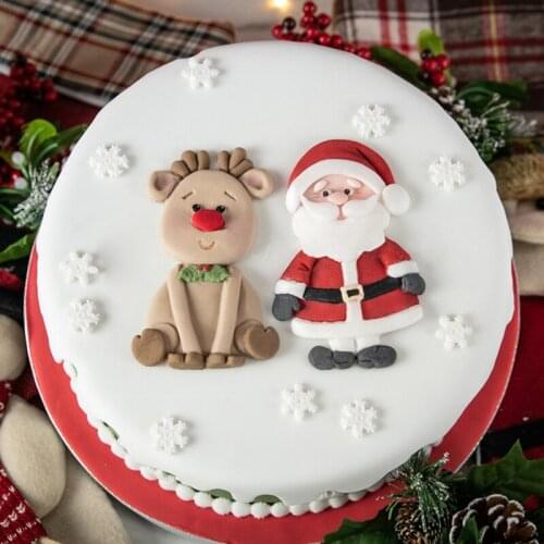 Christmas Santa Elk Cookie Mould Silicone Mold Fondant Cake Decorating Tool Gumpaste Sugarcraft Chocolate Forms Bakeware Tools