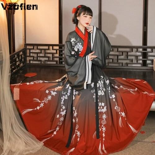 National Hanfu Women Dance Costume Traditional Hanfu Clothing Embroidery Ancient Tang Suit Princess Cosplay Festival Outfit