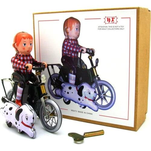 Action Tinplate Nostalgic Clockwork Tin Toy Nostalgic Bicycle Home Decor Souvenir Model Photography Props Wind Up Toys