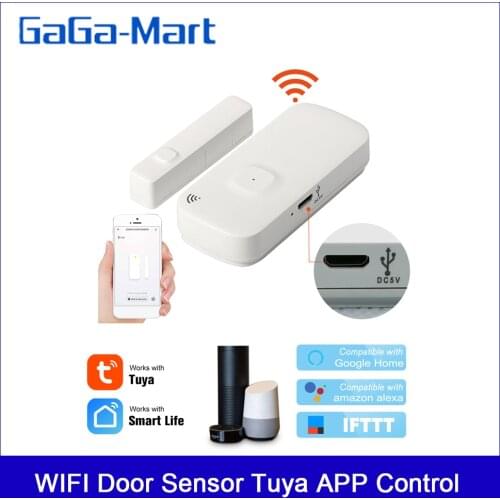 1/2/3pcs WIFI Door Sensor Tuya APP Control Door Window Opening Security Alarm Sensor Magnetic Switch Wireless Detector