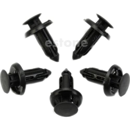 10 Pcs 8mm Hole Black Plastic Rivet Car Door Push Clip for Toyota
