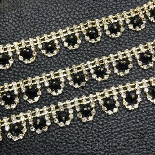 10Yards New Arrival Diamante Rhinestone Beads Chain Crystal Trim DIY Clothing Crafts