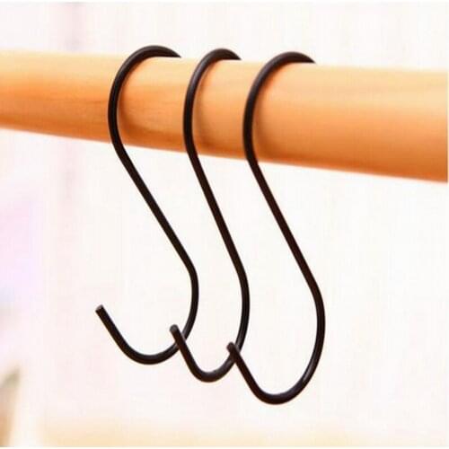 300 sets (900pcs hook) Black S Shaped Hooks Durable Hanger Holder Stainless Steel Hanging Sling Clasp Black Kitchen hook