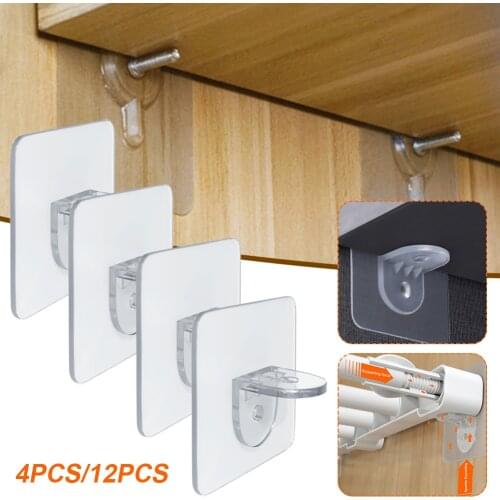 4/12 pcs Adhesive Shelf Support Pegs Punch-free Clear Closet Cabinet Shelf Pegs Wall Hangers for Kitchen Cabinet Furniture Shelf