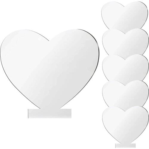 New 2mm Acrylic Sheet with Double Sided Protective for LED Light Base Signs DIY Display Projects Craft 6 Pieces ,(Heart)
