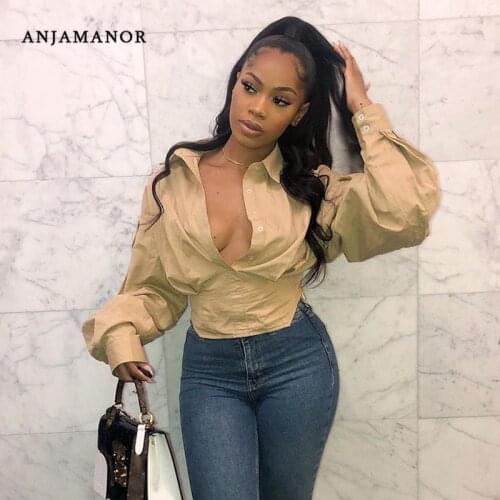 ANJAMANOR Button Down Blouses