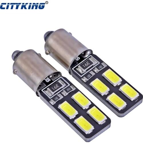 Free shipping 100pcs BA9S led bulb CANBUS 8SMD 5630 5730 LED T4W Wedge Lamp LED Interior Bulb Reading Light Car Light Sourse