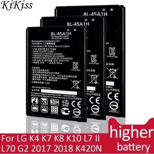 BL-44JH BL-45A1H BL-45F1F BL-46G1F BL-46ZH BL-49JH BL-52UH BL 59JH/T7 Battery For LG K4 K7 K8 K10 L7 II L70 G2 2017 2018 K420N
