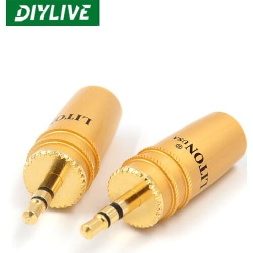 DIYLIVE American Lipton/Liton stereo 3.5mm dual channel gold-plated headphone plug audio signal cable connector fire level plug
