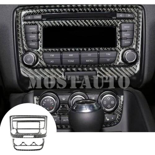 For Audi TT TTS Carbon Fiber Console Air Conditioner & CD Panel Cover 2008-2014 3pcs Car Decor Car Accessories Interior Car Trim
