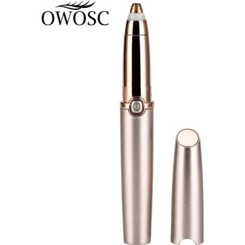 OWOSC 1PC Electric Eyebrow Trimmer Painless Eye Brow Epilator Mini Eye Brow Shaper Shaver Razor Portable Facial Hair Remover