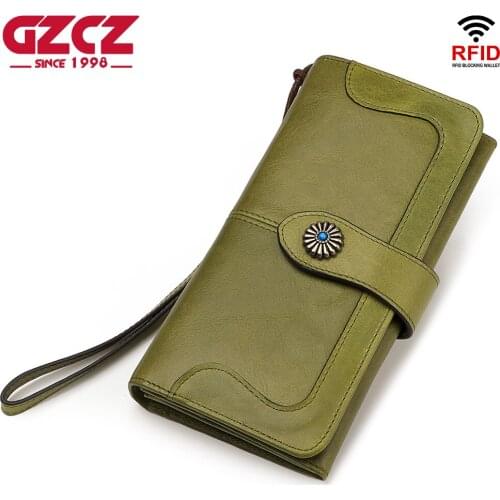 New Fashion Women Office Lady Genuine Leather Long Purse Clutch Zipper Business Wallet Bag Card Holder Big Capacity Wallet