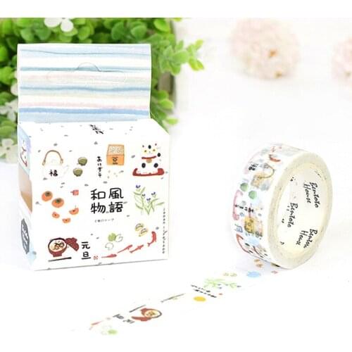 1.5cm *7M Japanese Tale of Wind Paper Masking Washi Tape DIY Decorative Notebook Album Decoration