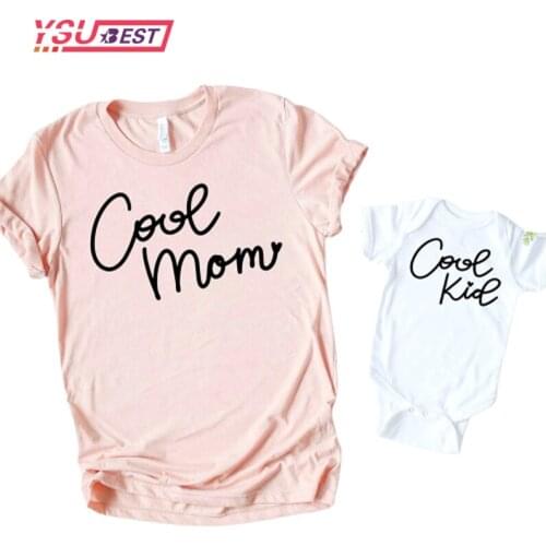 Summer Family Matching Short T Shirt Mommy and Kids Look Print Letters Mama Girls Clothes Fashion T Shirt Litte Baby Kids Outfit