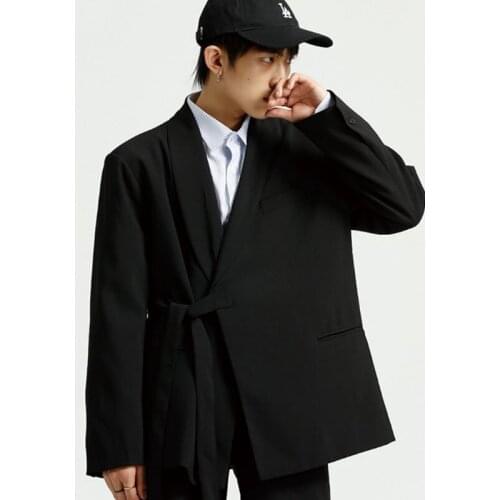 Mens Kimono Handsome Casual Suit Jacket Overcoat Male Spring Autumn Blazer Coat Cardigan Outerwear