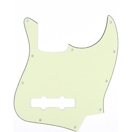 Musiclily 10 Hole J Bass Pickguard for Fender American/Mexican Made Standard Jazz Bass, 3Ply Mint Green