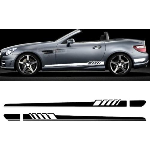 1 Pair Car Side Stripe Skirt Stickers Decal For Mercedes Benz SLK Class R170 R171 R172 SLK55 AMG SLK200 250 Car Accessories