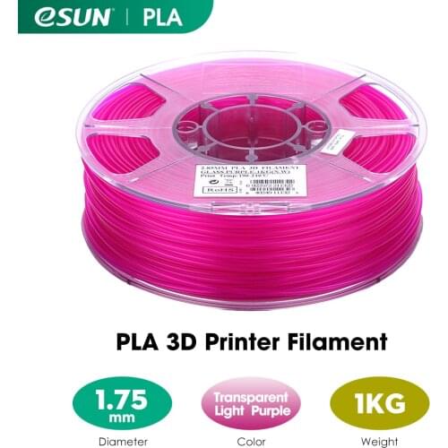 ESUN Transparent PLA Filament 1.75mm,PLA 3D Printer Filament 1KG(2.2 LBS) Spool 3D Printing Material for 3D Printers and 3D Pen