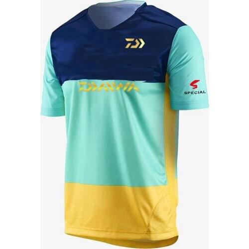 2021 NEW DAIWA Fishing Clothing Short Sleeve Summer Fish Prints Fishing Shirt Breathable Quick Drying Clothes XXS-5XL Large S