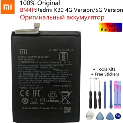 Xiao Mi Original Replacement Phone Battery BM4P For Xiaomi Mi Redmi K30 Hongmi K30 Authentic Rechargeable Battery 4500mAh+Tools