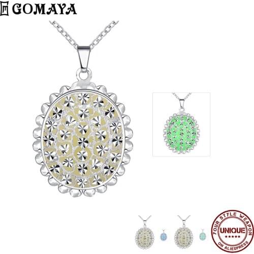 GOMAYA Zinc Alloy Necklace For Women Luminous Pendant Necklace Choker Fashion Romantic Jewelry Anniversary Gift To Girlfriends