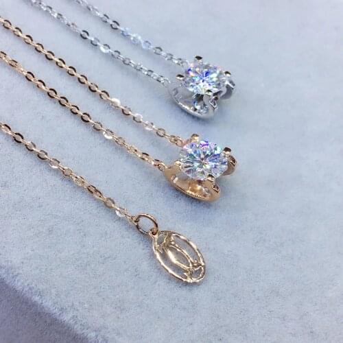 18K Rose Gold Plated Brilliant Cut 3 Carat D Color M oissanite Cow Head Pendant Necklace Girl Silver 925 Original Gemstone Chain