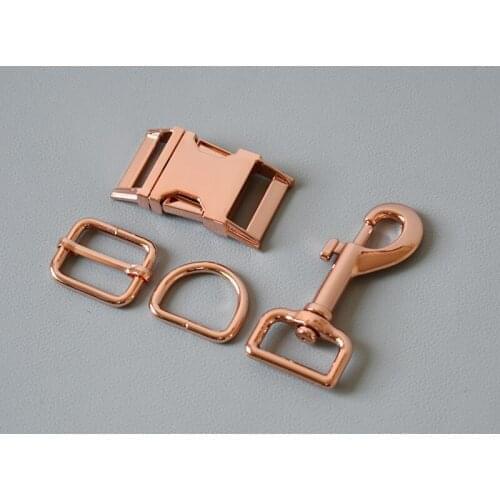 50SetMetal Buckle Adjust Buckle D Ring Metal Dog Clasp Set For 25mm Webbing Metal Slider DIY Pet Collar Strap Bag Belt Accessory