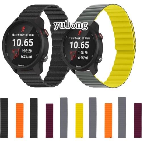 20mm 22mm Silicone Strap Band For Garmin Forerunner 645 645M 245 245M/Garmin Venu Sq Magnetic Loop Watchband