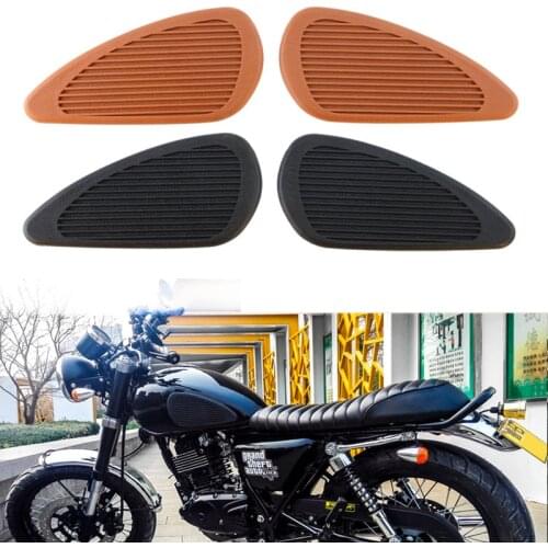 Motorcycle Rubber Gasoline Fuel Tank Kneepad Universal Fuel Tank Traction Decal Sticker Side Panel Retro Decoration Body Sticker
